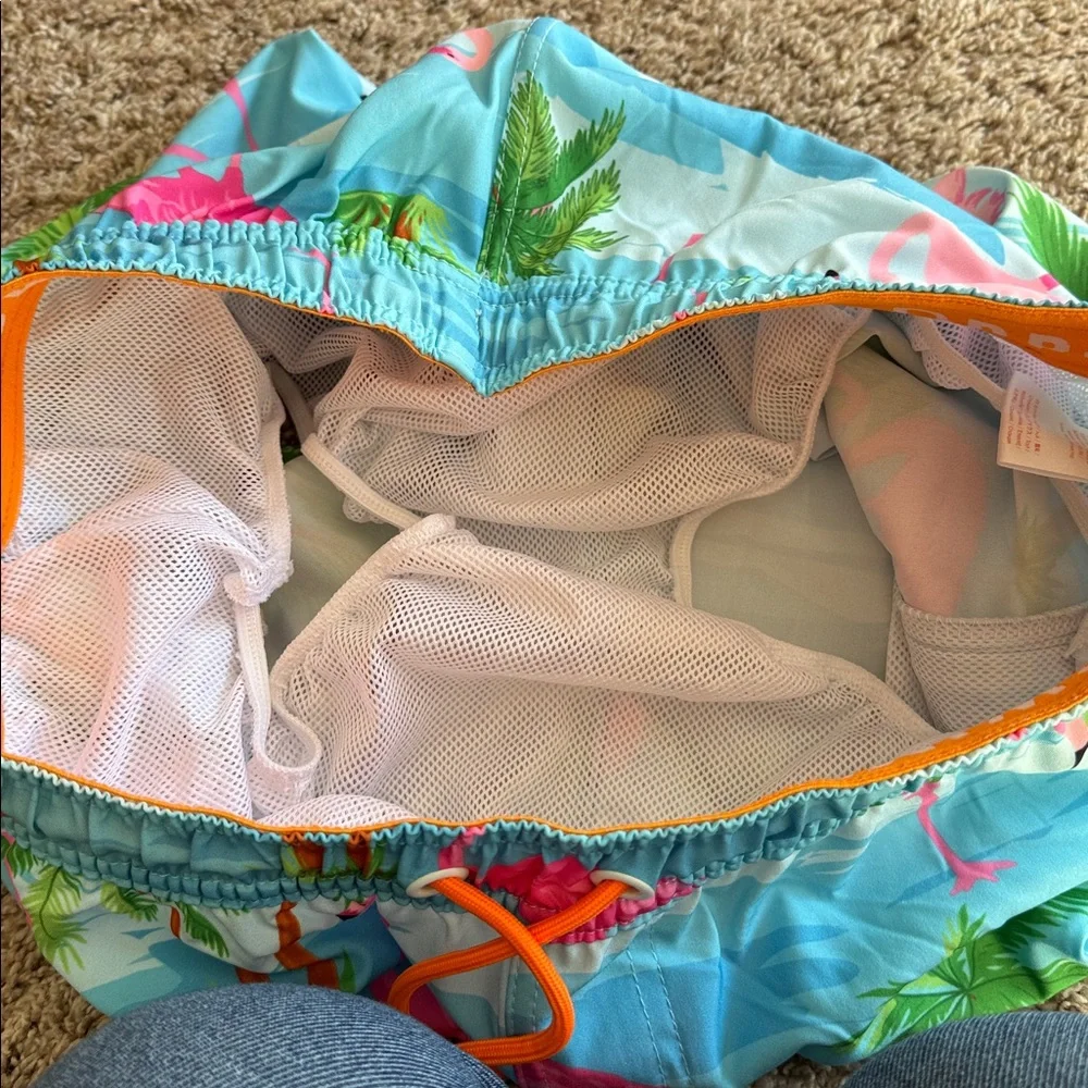 Opposuits flamingo print swim trunks size medium